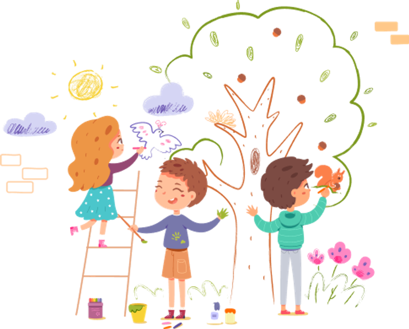 Kinder spielen im Kindergarten